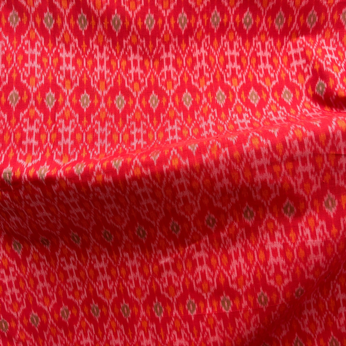 Sico Ikkat Red Handloom Fabric