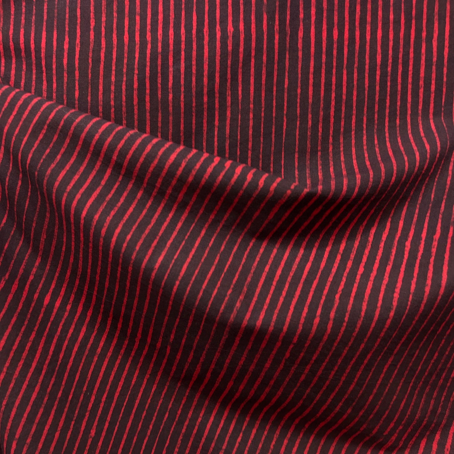 Dabu Red Line Motif Hand Block Printed Fabric