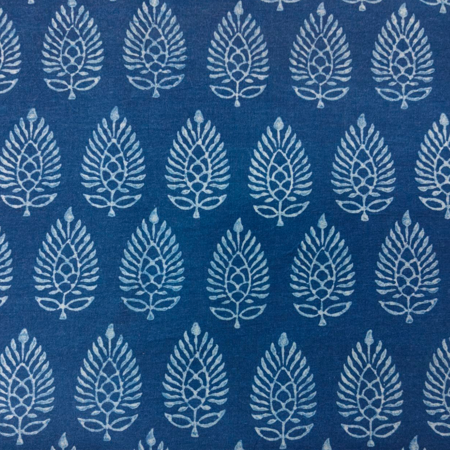 Dabu Blue Floral Hand Block Printed Fabric