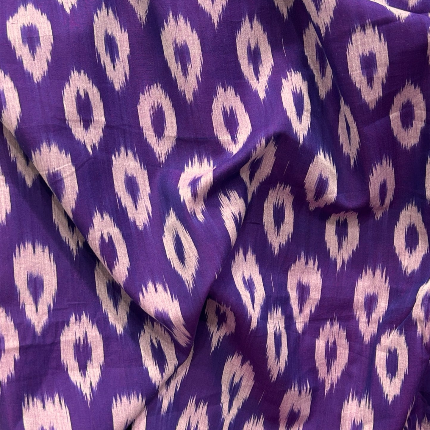 Cotton Mercerised Purple With White Woven Fabric