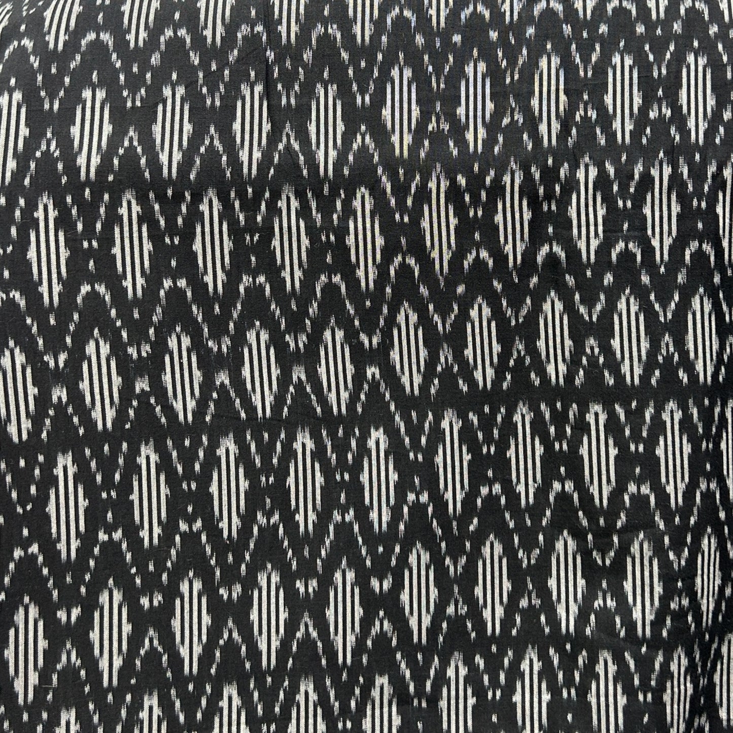 Cotton Mercerised Black With White Woven Fabric