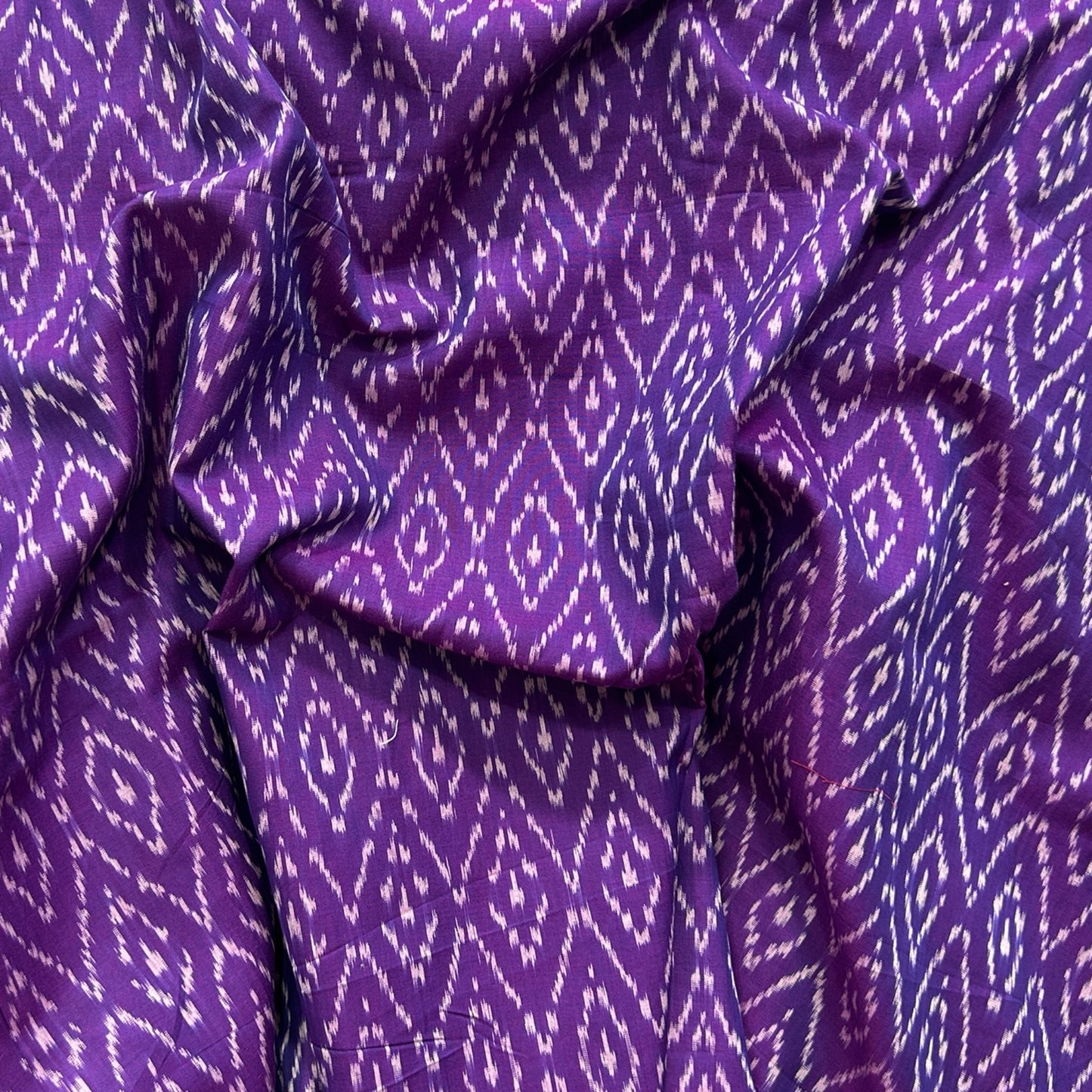 Cotton Mercerised Purple With White Woven Fabric