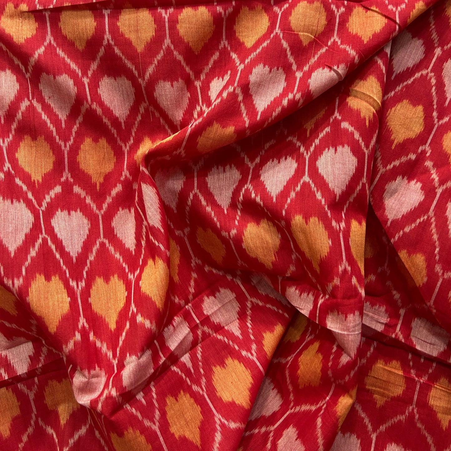 Cotton Mercerised Orange With Yellow Woven Fabric