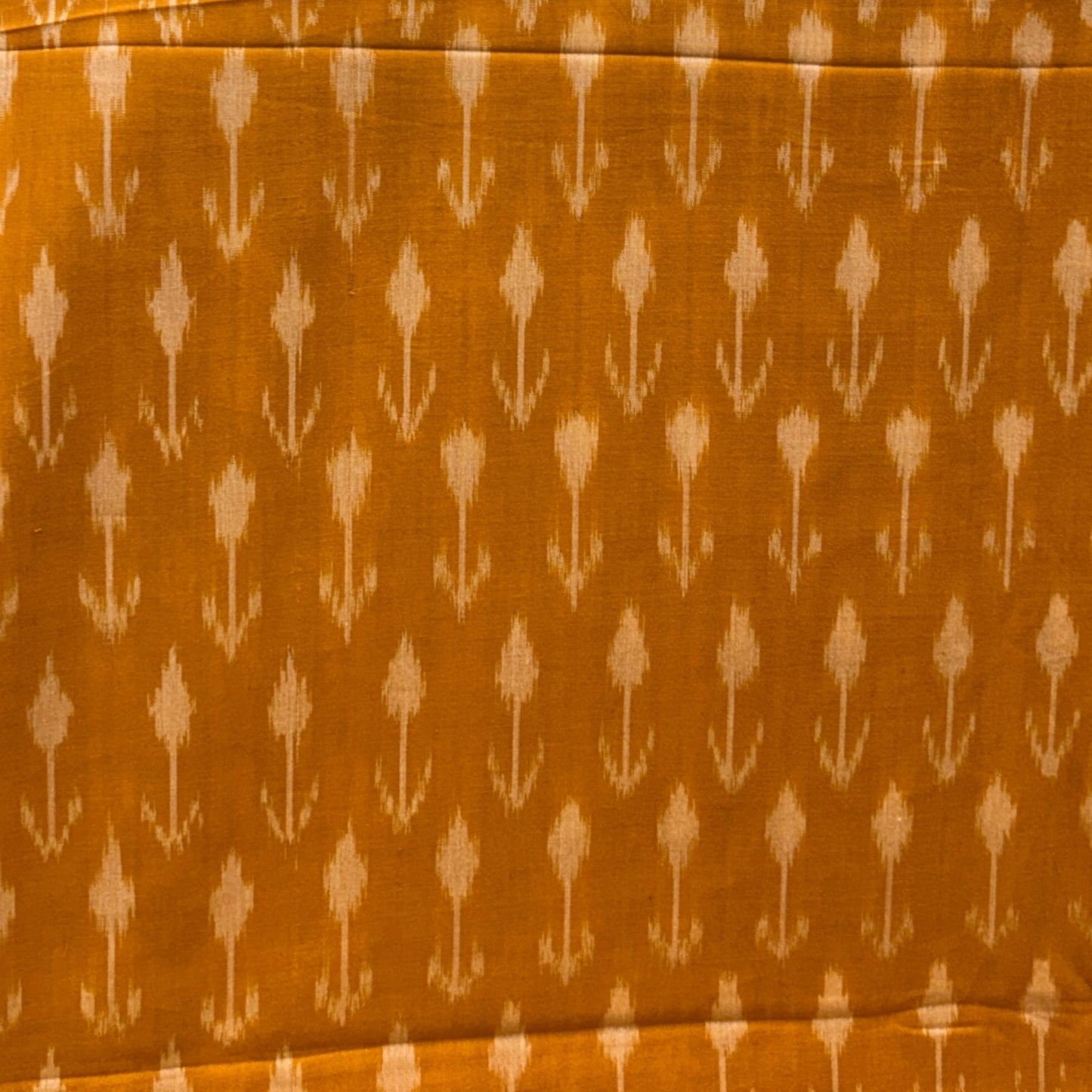 Cotton Mercerised Yellow With White Woven Fabric