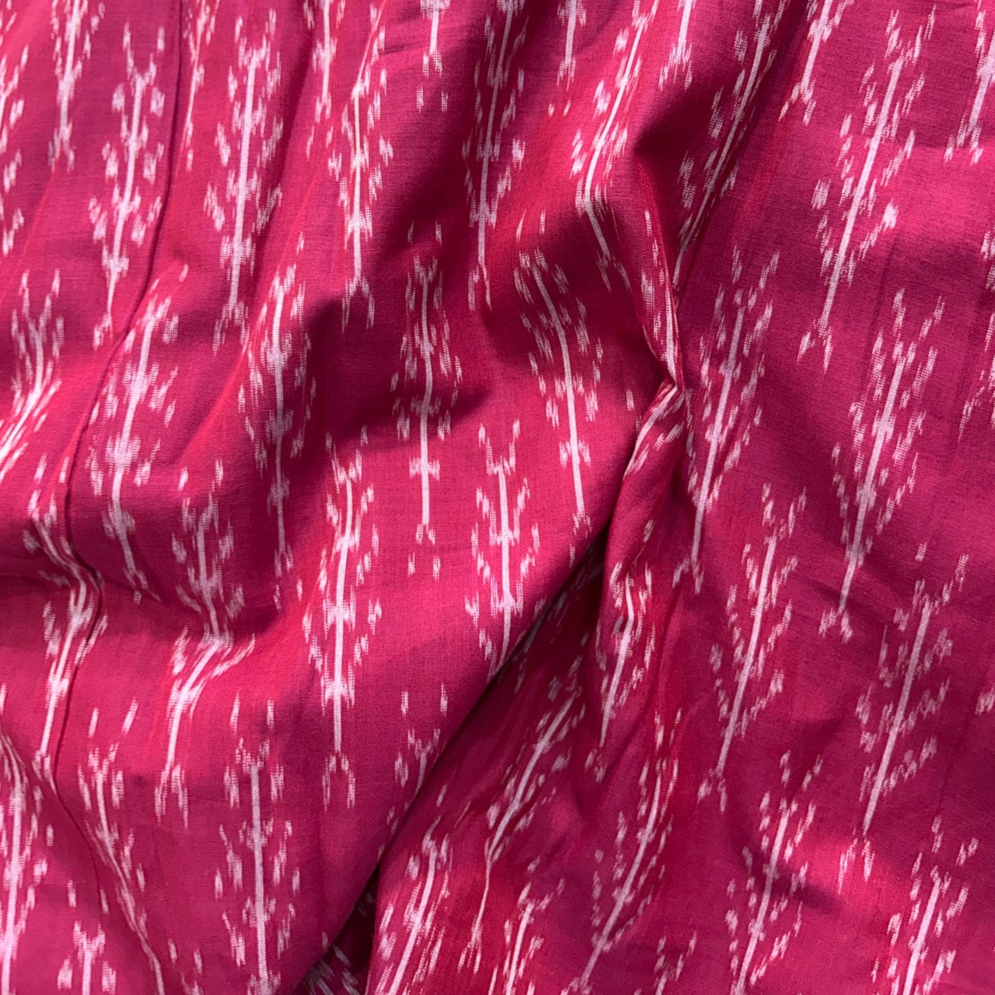 Cotton Mercerised Pink With White Woven Fabric