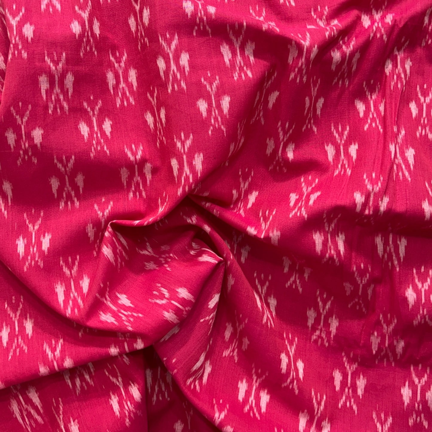 Cotton Mercerised Pink With White Woven Fabric