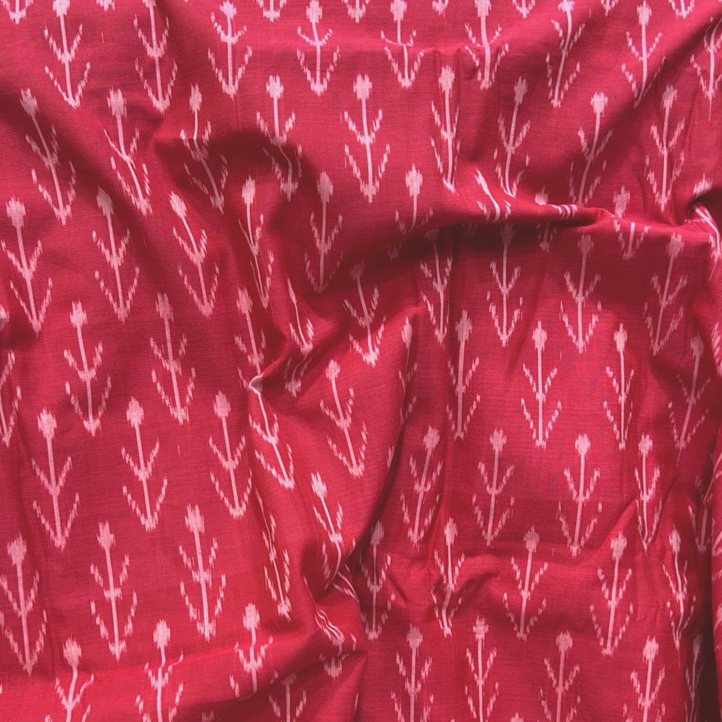 Cotton Mercerised Pink With White Woven Fabric