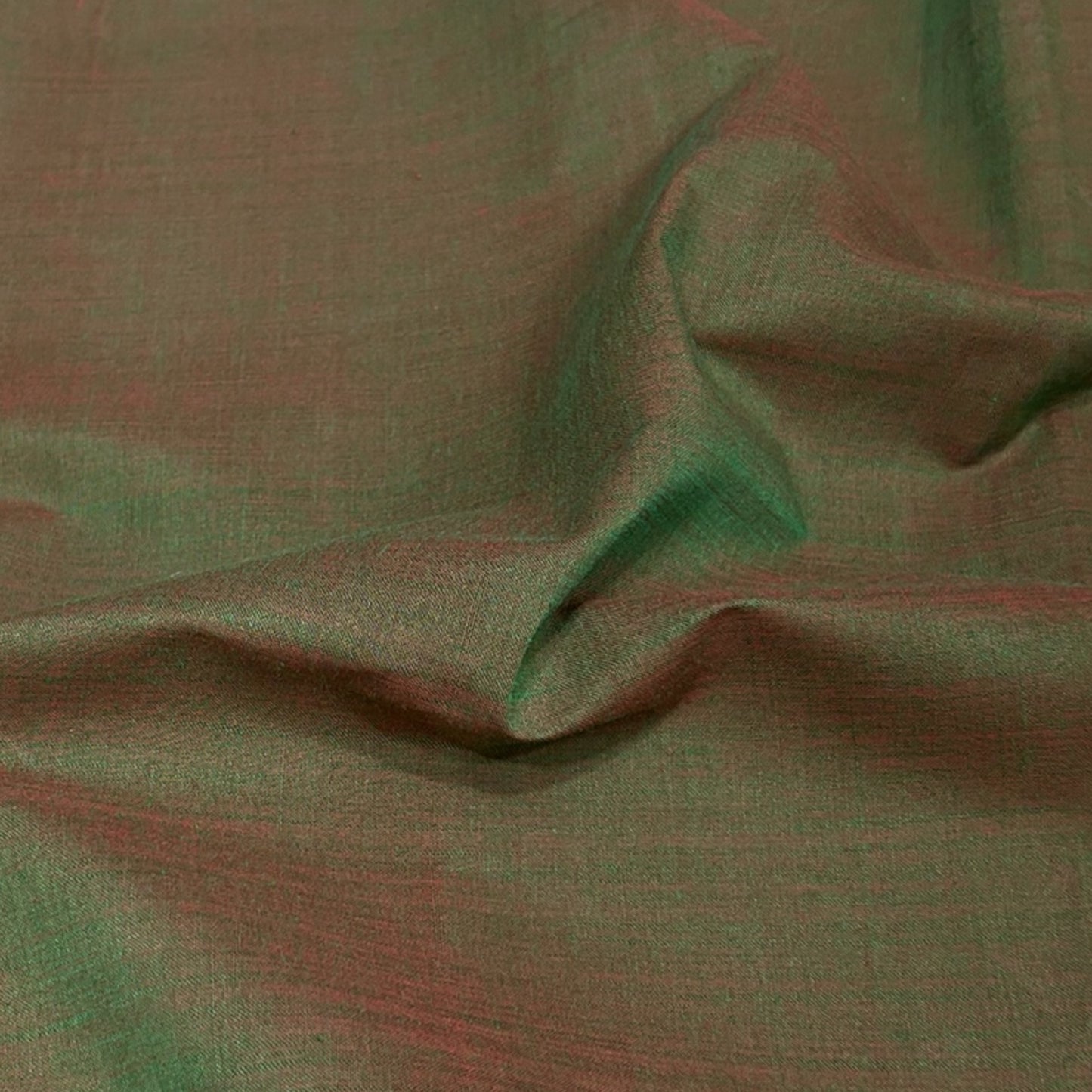 Mangalgiri Green-Brown Handloom Cotton Fabric