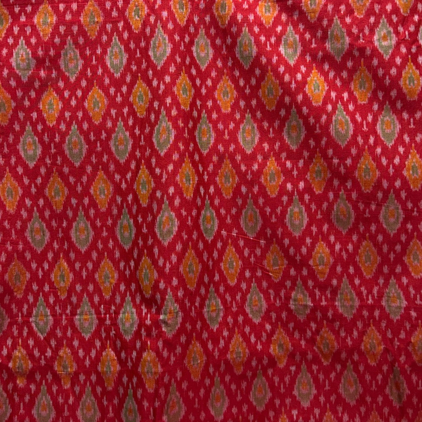 Sico Ikkat Red Handloom Fabric
