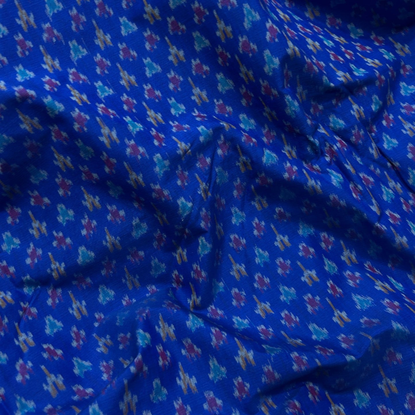 Sico Ikkat Blue Handloom Fabric