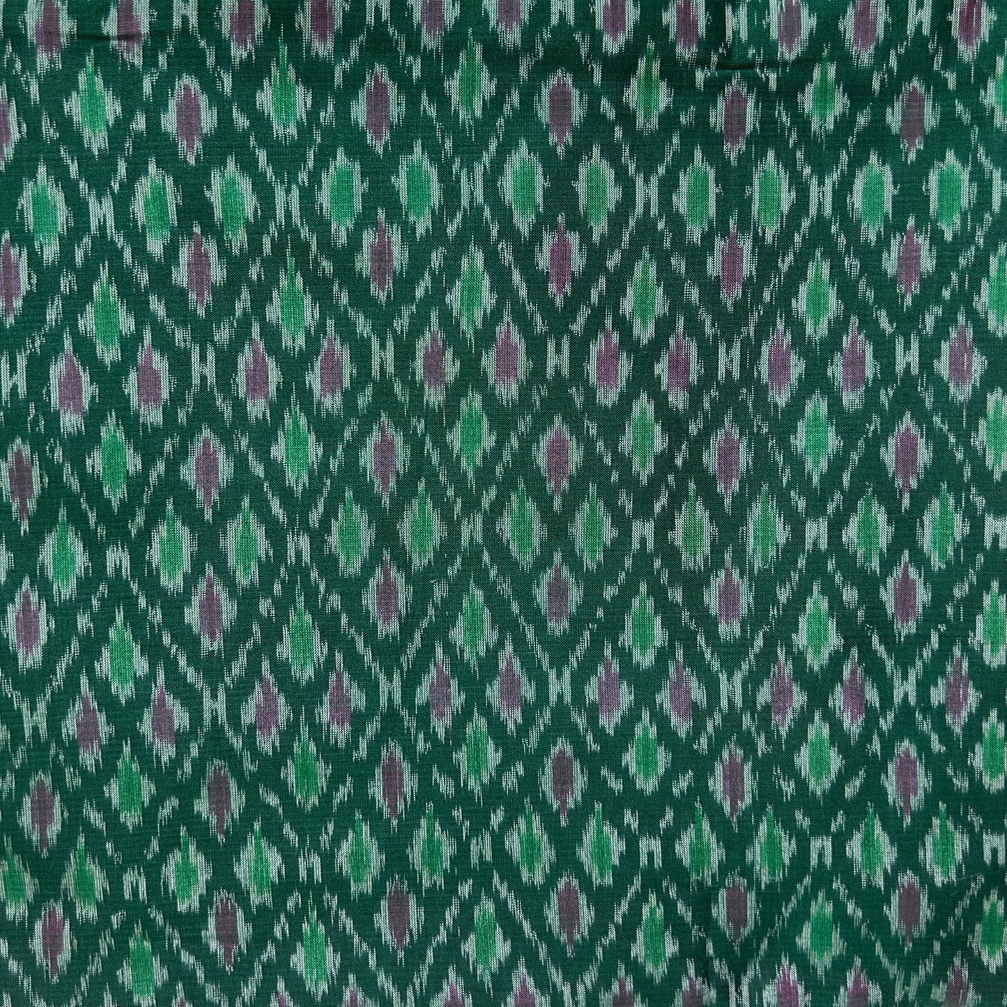 Sico Ikkat Dark Green Handloom Fabric