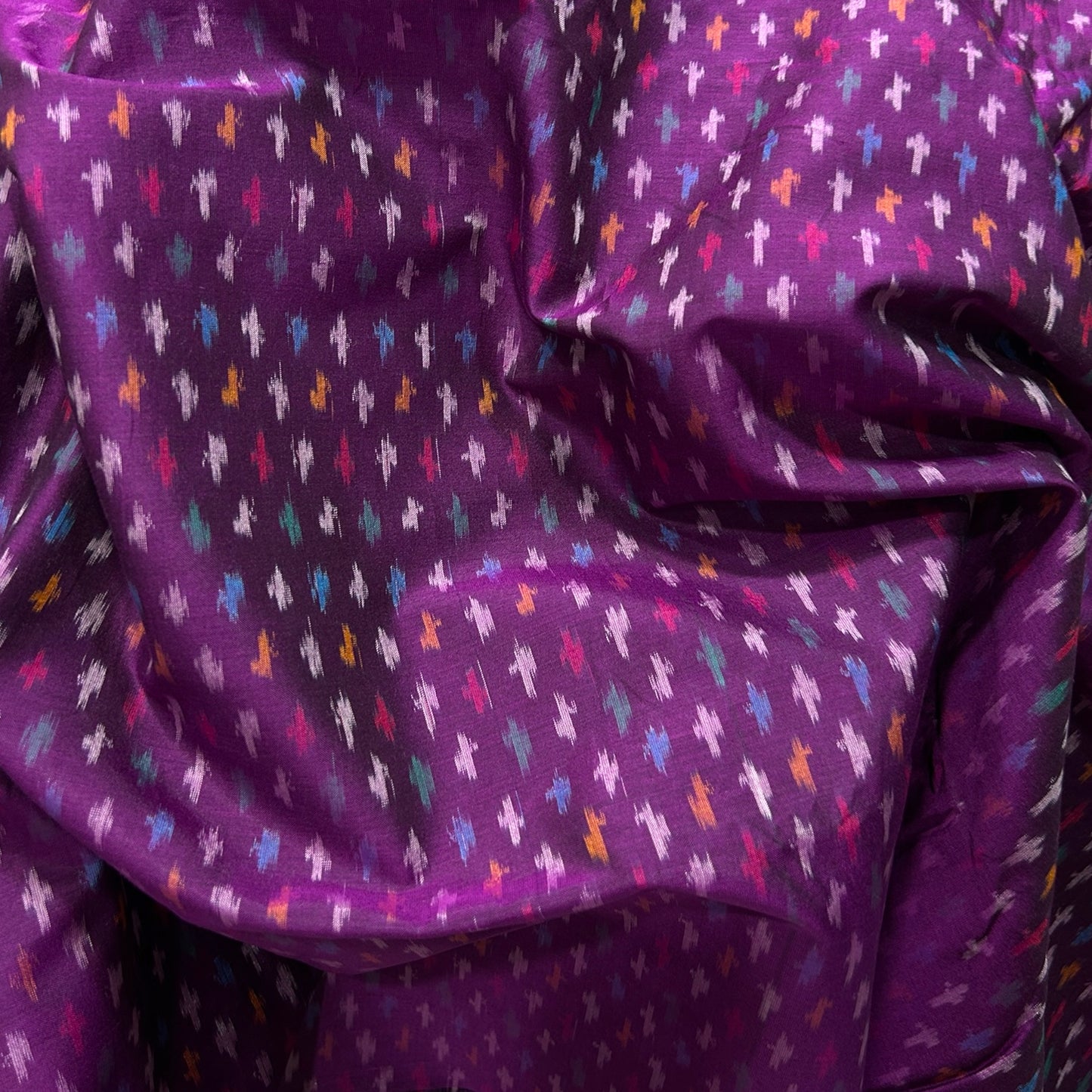 Sico Ikkat Purple Handloom Fabric