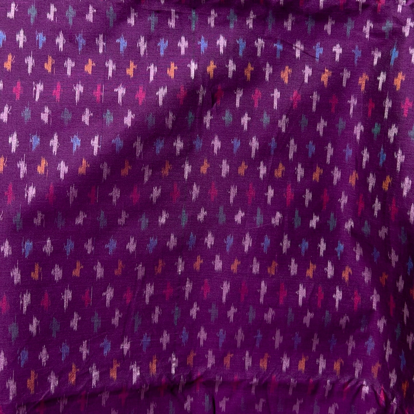 Sico Ikkat Purple Handloom Fabric