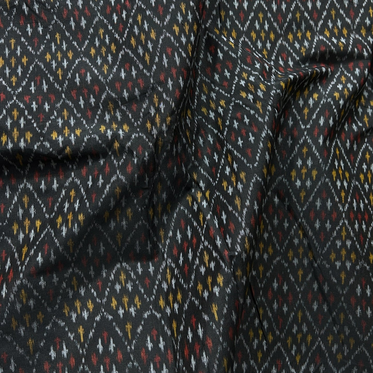 Sico Ikkat Black Handloom Fabric
