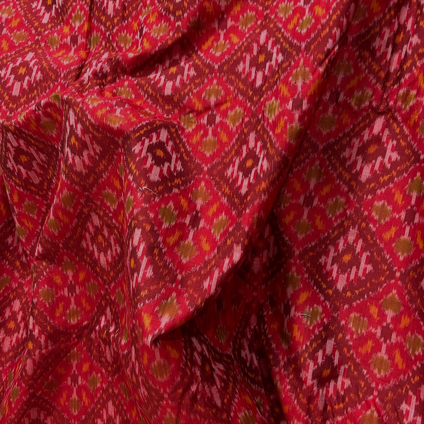 Sico Ikkat Red Handloom Fabric