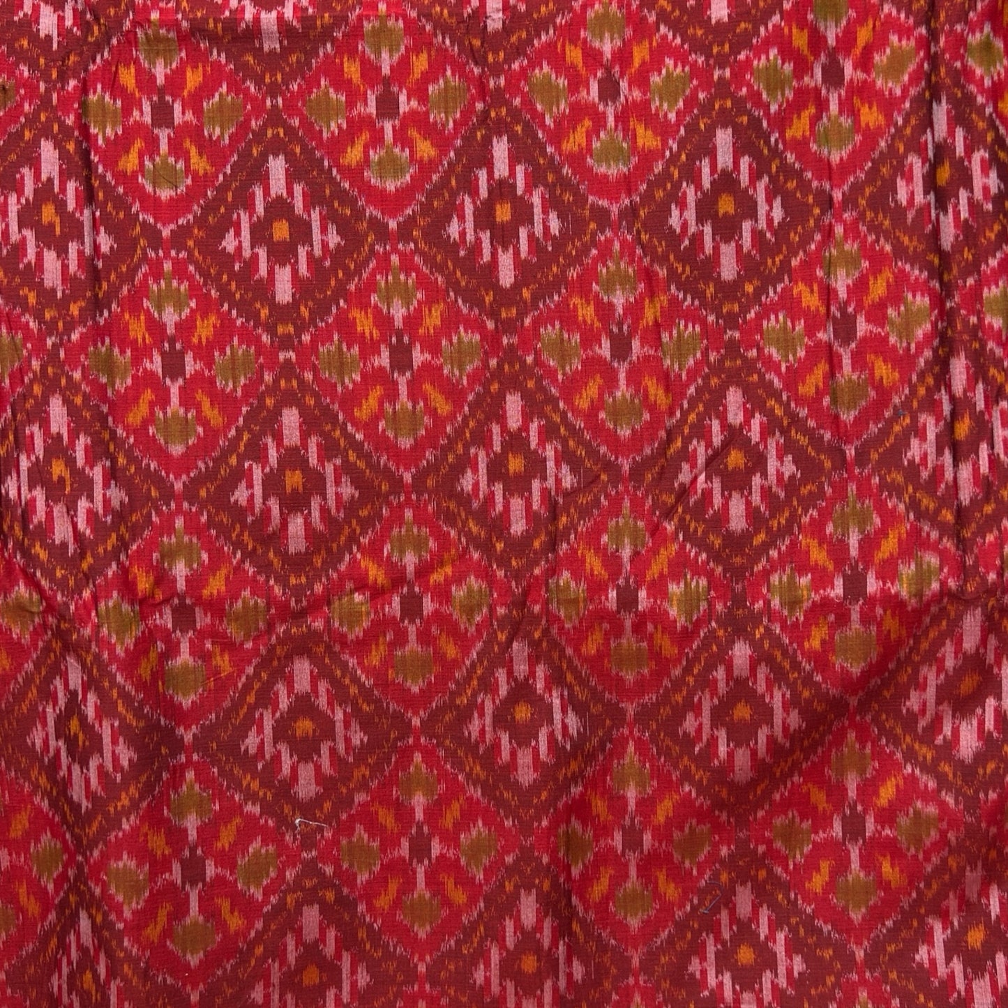 Sico Ikkat Red Handloom Fabric