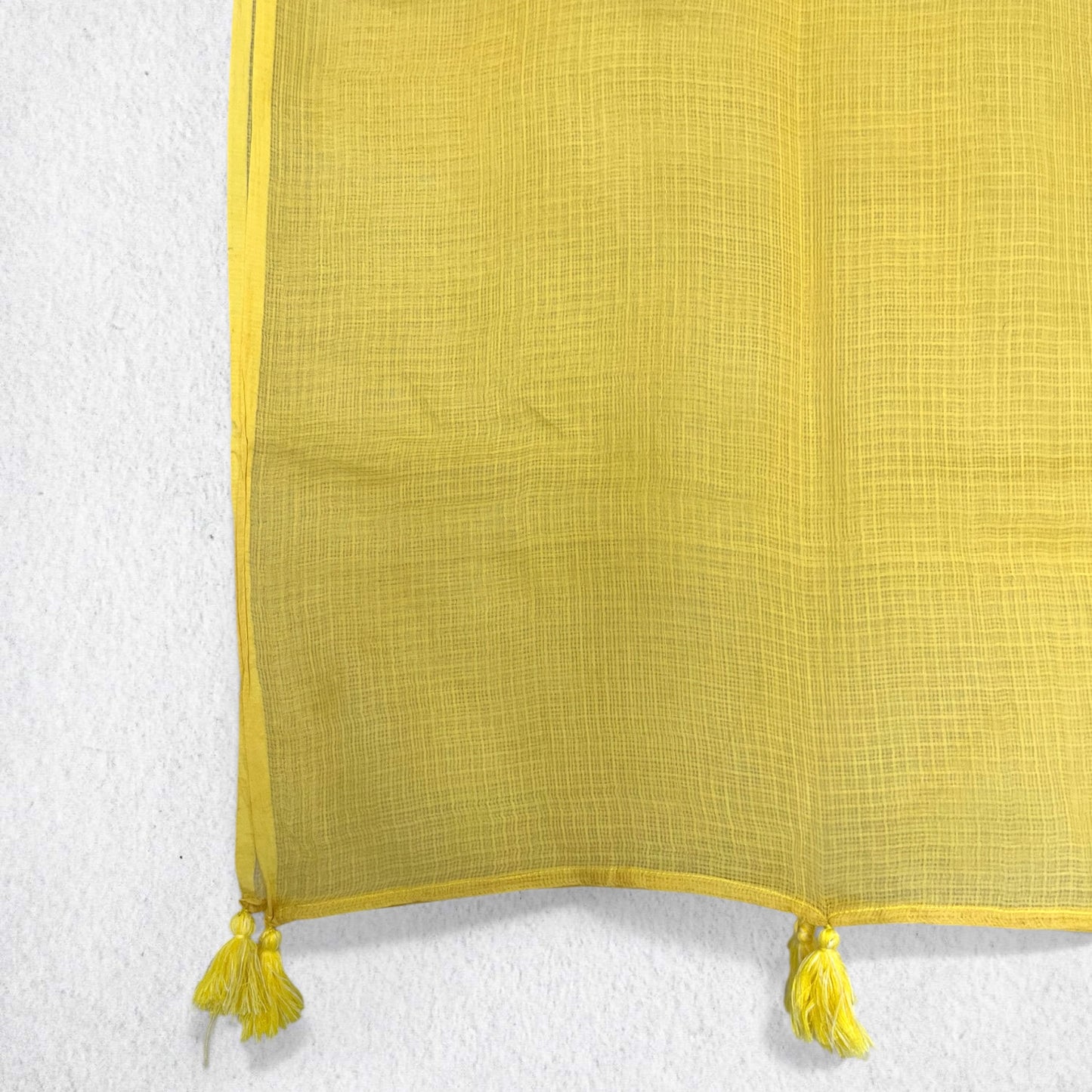 Yellow Mul Cotton Kota Doria Dupatta