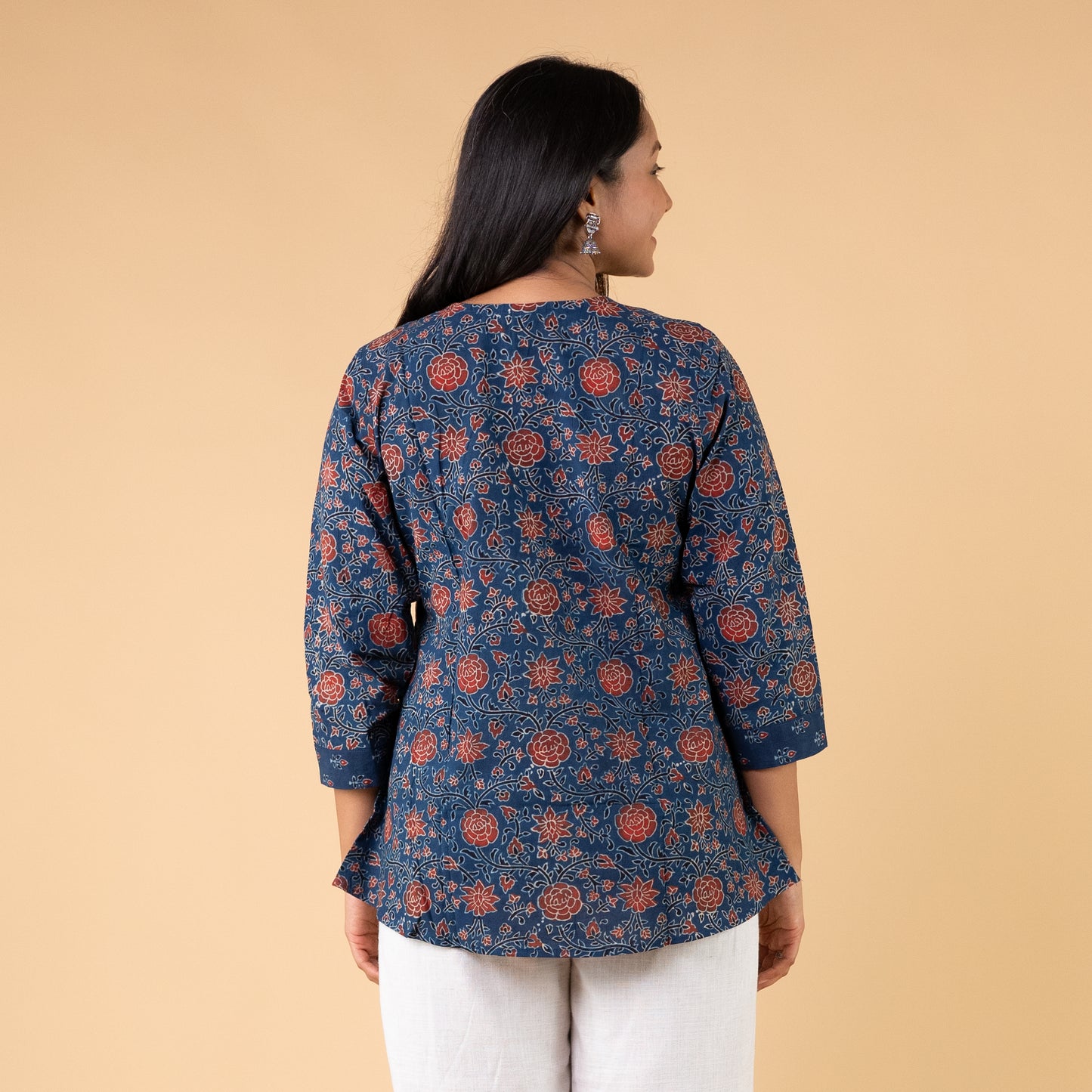 Ajrakh Blue Hand Block Printed Tunic