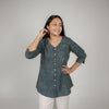 Turquoise Dabu Geometric Hand Block Printed Tunic