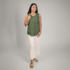Green Dabu Geometric Hand Block Printed Tunic