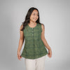 Green Dabu Geometric Hand Block Printed Tunic