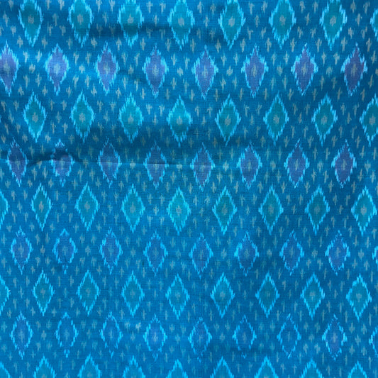 Sico Ikkat Blue Handloom Fabric
