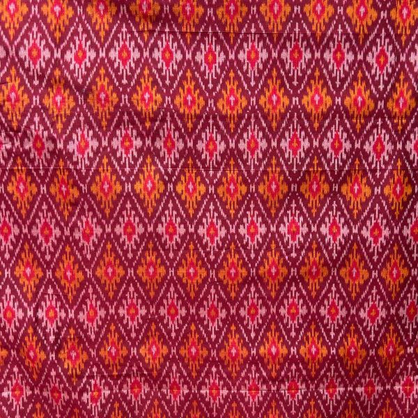 Sico Ikkat Maroon Handloom Fabric