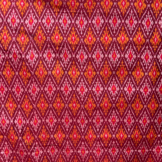 Sico Ikkat Maroon Handloom Fabric