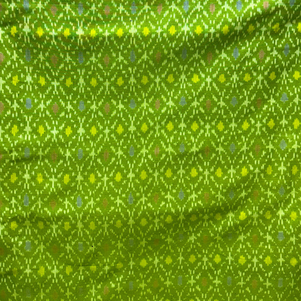 Sico Ikkat Green Handloom Fabric