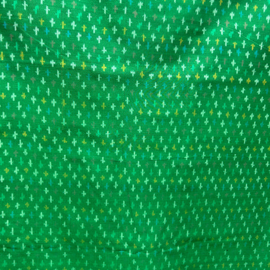 Sico Ikkat Green Handloom Fabric