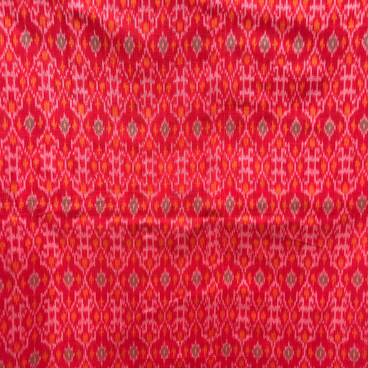 Sico Ikkat Red Handloom Fabric