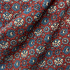 Ajrakh Red Floral Hand Block Printed Fabric