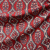 Ajrakh Red Floral Hand Block Printed Fabric