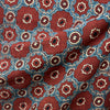 Ajrakh Red Floral Hand Block Printed Fabric
