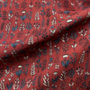 Ajrakh Red Floral Hand Block Printed Fabric