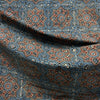 Ajrakh Blue Floral Hand Block Printed Fabric