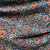 Ajrakh Blue Floral Hand Block Printed Fabric