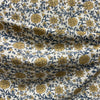 Ajrakh Cream Floral Hand Block Printed Fabric