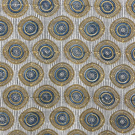 Ajrakh Cream Geometric Hand Block Printed Fabric