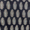 Ajrakh Black Floral Hand Block Printed Fabric