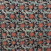 Ajrakh Black Floral Hand Block Printed Fabric