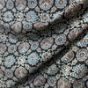 Ajrakh Black Floral Hand Block Printed Fabric