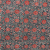 Ajrakh Brown Floral Hand Block Printed Fabric