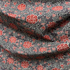 Ajrakh Brown Floral Hand Block Printed Fabric