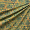 Ajrakh Green Floral Hand Block Printed Fabric