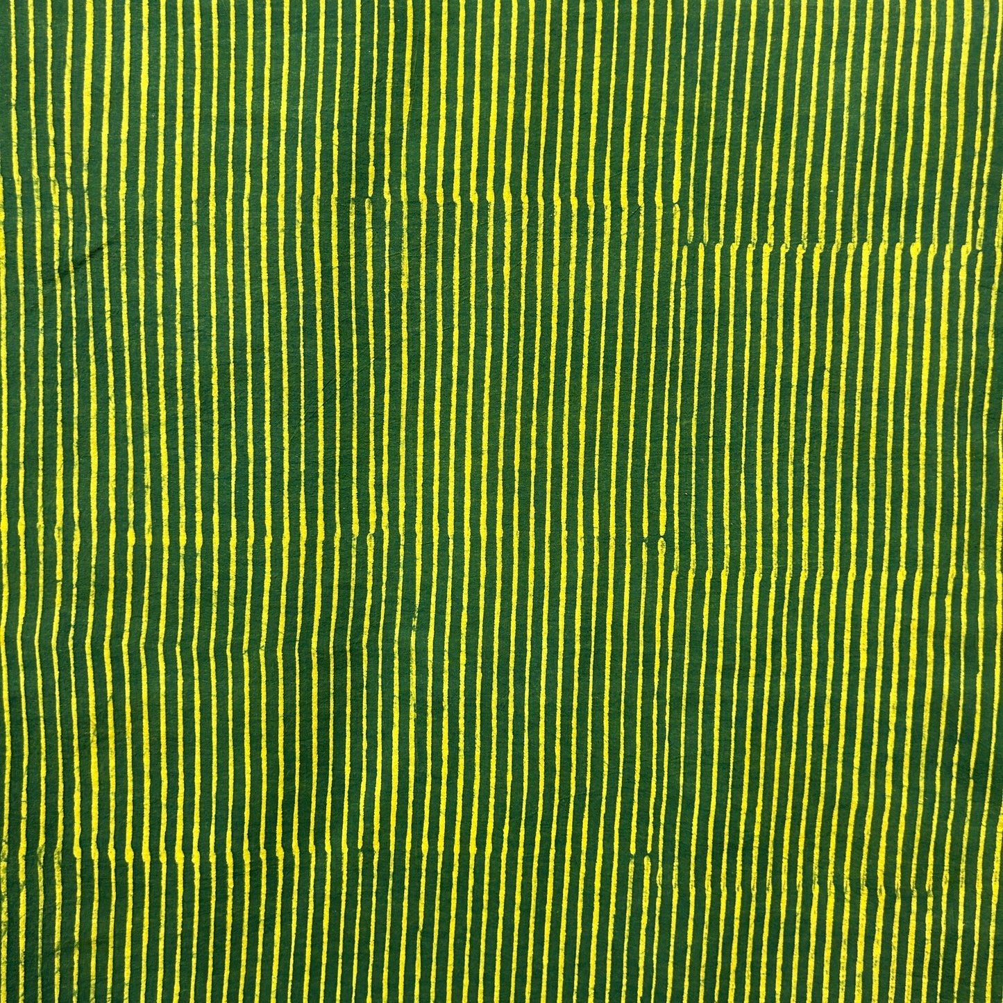 Dabu Green Stripes Hand Block Printed Fabric