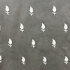 Dabu Grey Floral Hand Block Printed Fabric