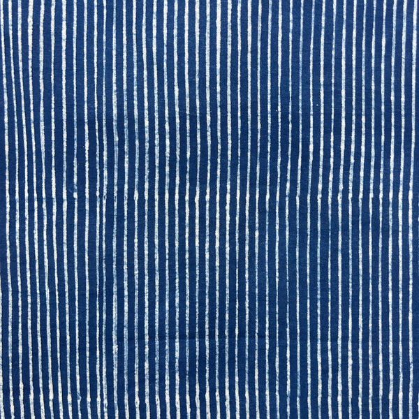 Dabu Blue Lining Hand Block Printed Fabric