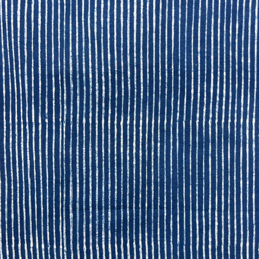 Dabu Blue Lining Hand Block Printed Fabric