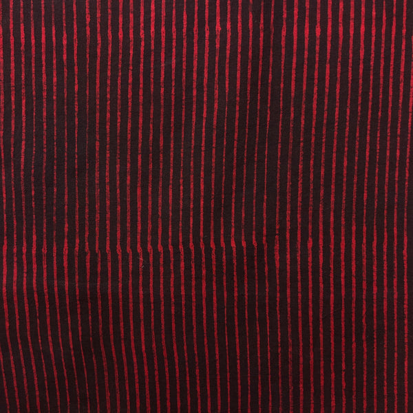 Dabu Red Line Motif Hand Block Printed Fabric